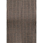 Brown and beige houndstooth patterned wool fabric featured with only women black sleeveless polyester dress in size s l