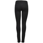 Only Schwarze, hochgeschnittene Skinny-Stretch-Jeans für Damen mit dezenten Ziernähten aus Viskosemischgewebe