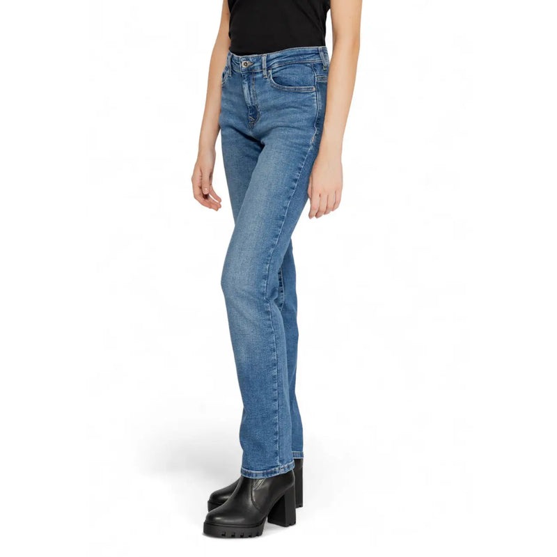 Only Damen-Jeans aus blauem Baumwoll-Stretch-Denim mit geradem Bein und klassischem Fünf-Taschen-Design