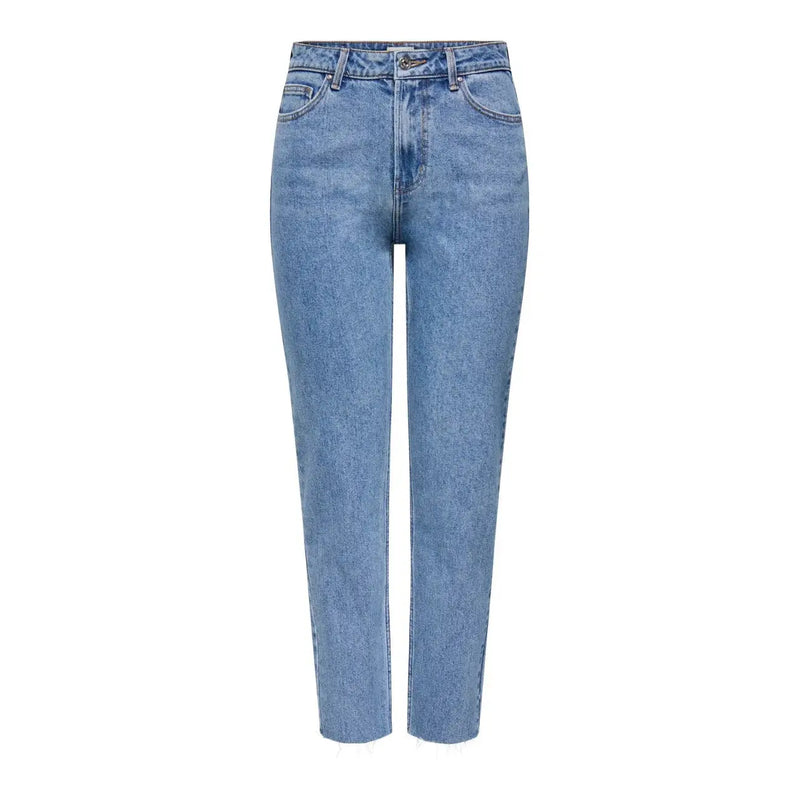 Only Damen-Jeans aus hellblauer Baumwolle mit hohem Bund und geradem Bein für den Alltag