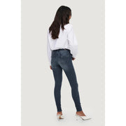 Dunkelblau only Damen-Jeans aus Baumwollmischung mit schmaler Passform, Fünf-Taschen-Design und dezenter Waschung an den Oberschenkeln