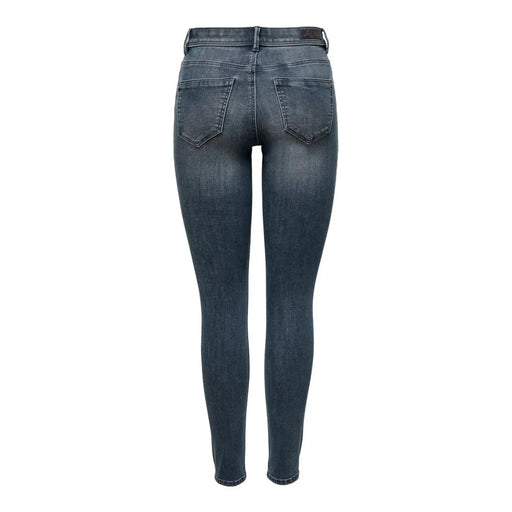 Dunkelblaue Skinny-Jeans aus Baumwollmischgewebe mit hohem Bund und klassischen Gesäßtaschen. Only Frauen