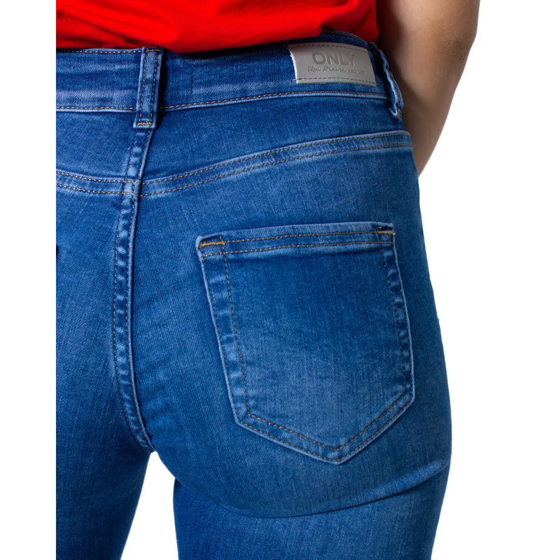 Rückseite only Damen-Jeans aus blauem Denim mit klassischem Gesäßtaschen-Design, aus Baumwollmischgewebe, Frühlingsstil