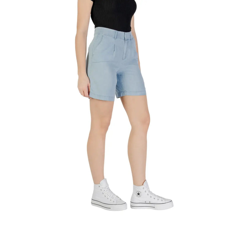 Light blue high waist Only women Lyocell denim shorts with front pockets casual summer apparel