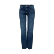 Only Damen-Jeans aus Baumwoll-Denim in Dunkelblau mit geradem Schnitt und klassischem Fünf-Taschen-Design