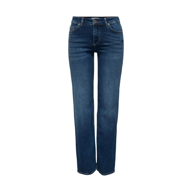 Only Damen-Jeans aus Baumwoll-Denim in Dunkelblau mit geradem Schnitt und klassischem Fünf-Taschen-Design