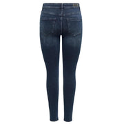 Only Damen-Jeans aus Baumwolle, blauer Stretch-Denim, schmale Passform mit dezenter Waschung an den Oberschenkeln, ideal für den Herbst