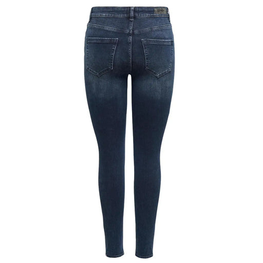 Only Damen-Jeans aus Baumwolle, blauer Stretch-Denim, schmale Passform mit dezenter Waschung an den Oberschenkeln, ideal für den Herbst
