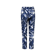 Damen-Viskosehose mit blau-weißem tropischem Blättermuster und Vordertaschen von Only Frauen