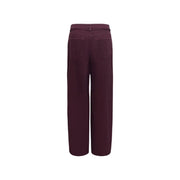 Rückansicht von only Damen-Jeans aus lila Baumwolle mit Gürtel, malvenfarbenem, weitem Bein und klassischen Gesäßtaschen