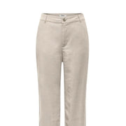Beige Viskose only Gerade geschnittene Damenhose mit klarem Beinausschnitt und dezenten Ziernähten in regulärer Passform