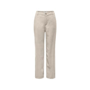 Beige Viskose only Damen-Chinohose mit geradem Bein, klassischem Knopf- und Reißverschluss, normale Passform