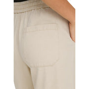 Beige Jogginghosen aus Baumwoll-Lyocell von only Damenmodell mit strukturiertem Stoff, lockerer Passform, elastischem Bund und Spitzendetails