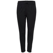 Only Schwarze, schmal zulaufende Damenhose mit Kordelzugbund und dezenten Falten aus Viskose-Spitzenmischung für Herbst und Winter