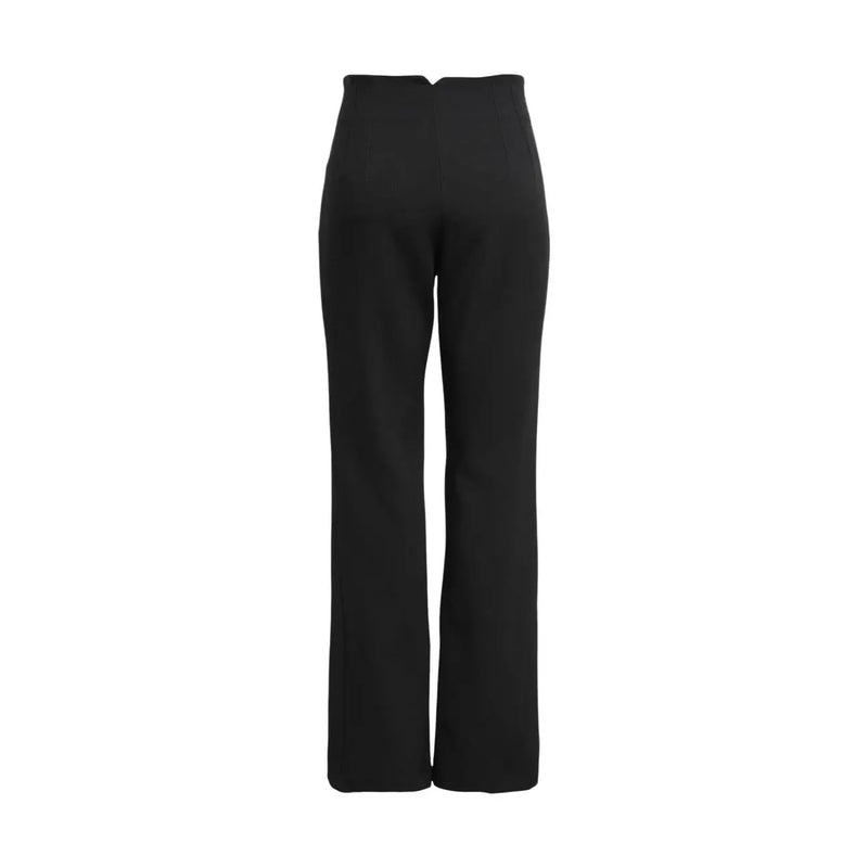 Schwarze, hochgeschnittene Hose mit geradem Bein aus Viskosemischung mit elegantem, tailliertem Schnitt für Frühling/Sommer von only Frauen