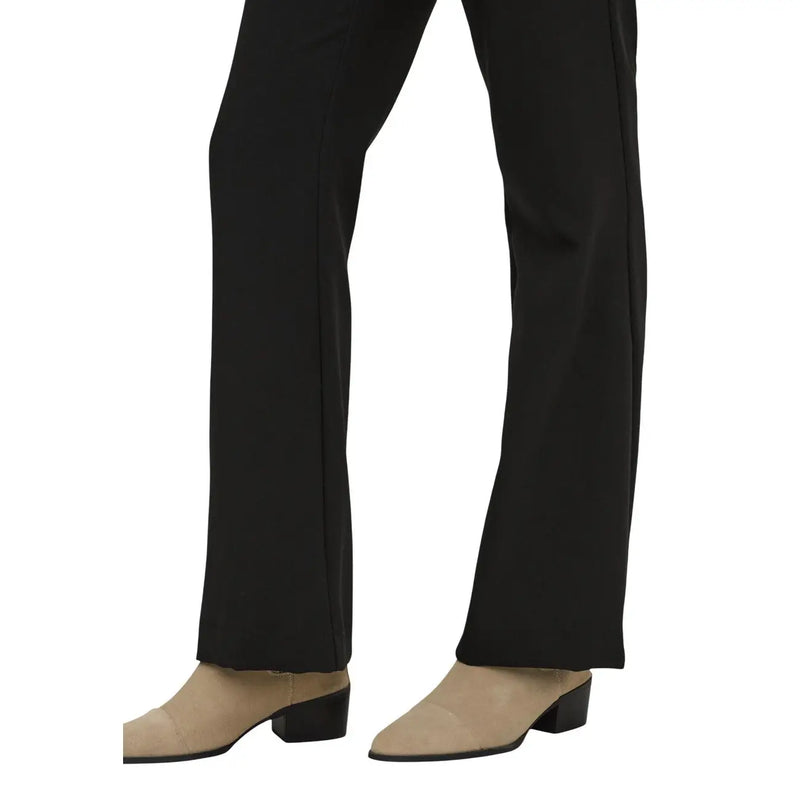 Only Schwarze Damenhose aus Viskosemischung mit geradem Bein, tailliertem Stoff und dezenten Seitennähten für Frühling und Sommer