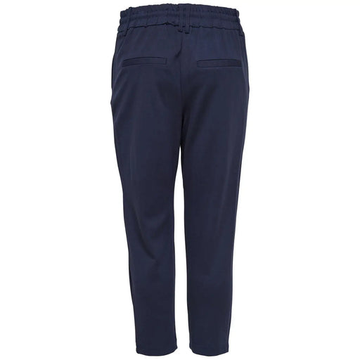 Marineblaue Hose aus Viskosemischgewebe mit elastischem Bund und zwei Gesäßtaschen only Damen-Spitzendesign Herbst/Winter, Rückansicht