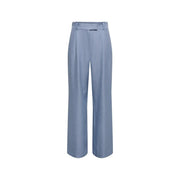 Hellblaue, hochgeschnittene Hose mit weitem Bein only Damenhose aus Polyester mit Reißverschluss und satinartigem Finish, Größe mm