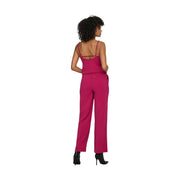 Ärmelloser Jumpsuit aus fuchsiafarbenem Viskose mit dünnen Trägern und Rückenausschnitt von only Damenhosen Madeli Oaklyn Long Kollektion