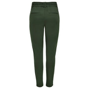 Only Damen-Schmal geschnittene, dunkelgrüne Hose aus Viskosemischgewebe mit elastischem Bund und zwei Gesäßtaschen, Größe S, Ansicht von hinten