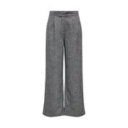Graue, strukturierte Polyesterhose mit weitem Bein von only Damen mit hoher Taille und dezenten Falten für Herbst und Winter