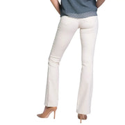 Cremefarbene Schlagjeans aus Denim von Only Damenmodelle mit Stretch-Baumwollstoff und klassischem Gesäßtaschen-Design von der Rückseite