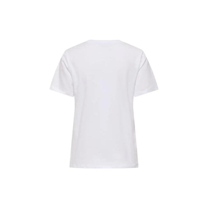 Only women white cotton short round neck t shirt size s with simple crew neck and short sleeves