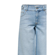 Damenjeans aus hell gewaschener Baumwolle mit geradem Bein und klassischem Fünf-Taschen-Design von Only in Hellblau