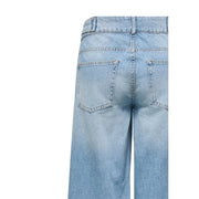 Rückansicht von only Damen-Jeans aus Baumwolle mit weitem Bein in Hellblau, mit lockerer Passform und klassischen Gesäßtaschen.