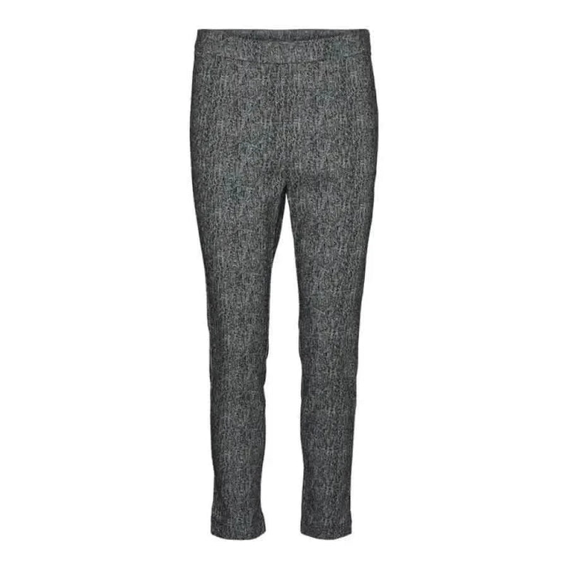 Dark gray textured slim-fit trousers or pants from Aware - Aware Women Trousers