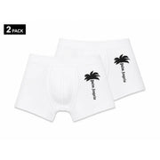 Weiße Baumwoll-Boxershorts von Palm Angels mit schwarzer Palmen- und Markenlogo-Stickerei für Herren in Schwarz