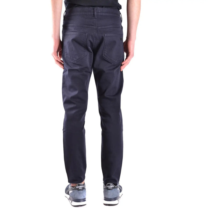 Paolo Pecora men cotton trousers blue stretch slim-fit denim jeans with a clean modern cut and subtle stitching details