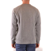 Paolo Pecora Wollpullover für Herren in grauem Melange-Ton mit gerippten Bündchen und Saum, Vorderansicht