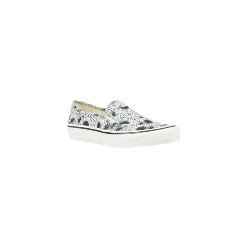 Patterned slip-on sneaker featuring Vans Women’s Blue Floral Leather design