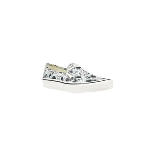 Patterned slip-on sneaker featuring Vans Women’s Blue Floral Leather design