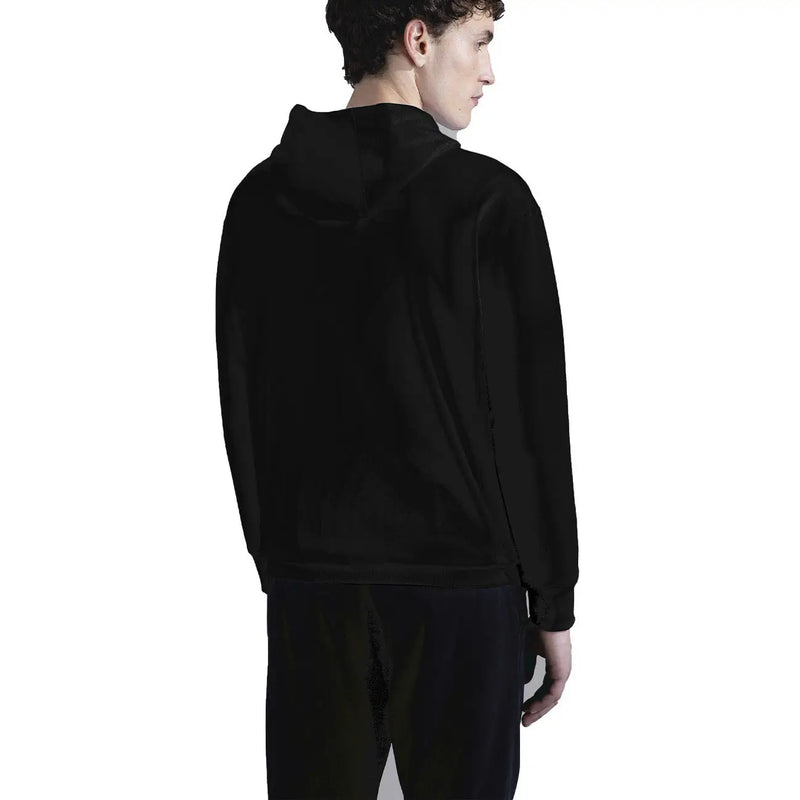 Paul and Shark Herren-Sweatshirt-Hoodie aus schwarzer Baumwolle und schwarzem Samt mit elegantem, modernem Design