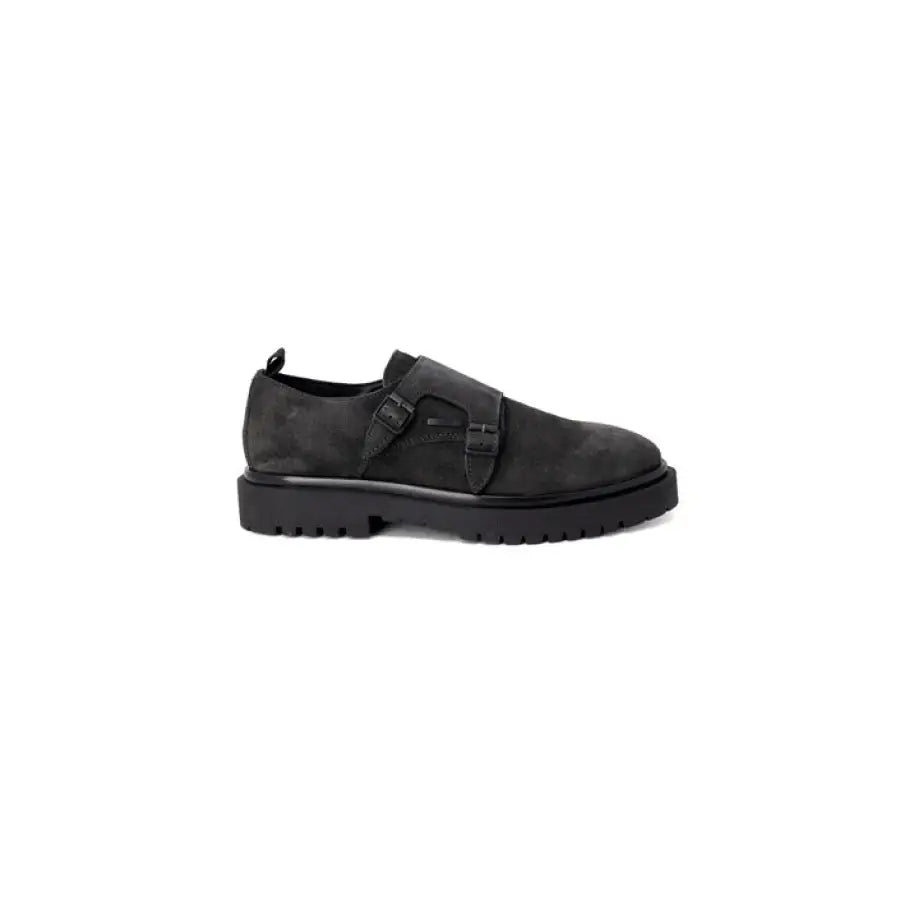 Antony Morato Men Slip On Shoes person in black sued urban city fashion