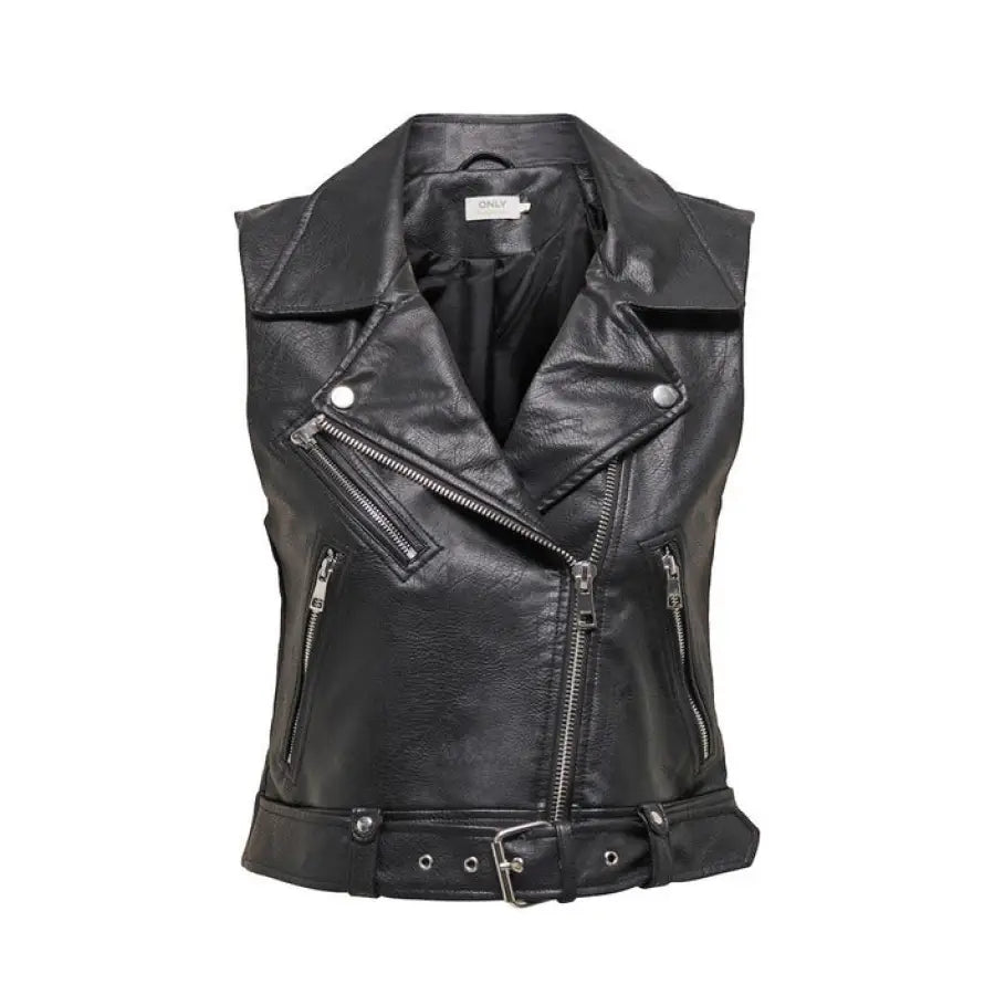 
                      
                        Urban style women jacket - Only brand leather vest for city fashion
                      
                    