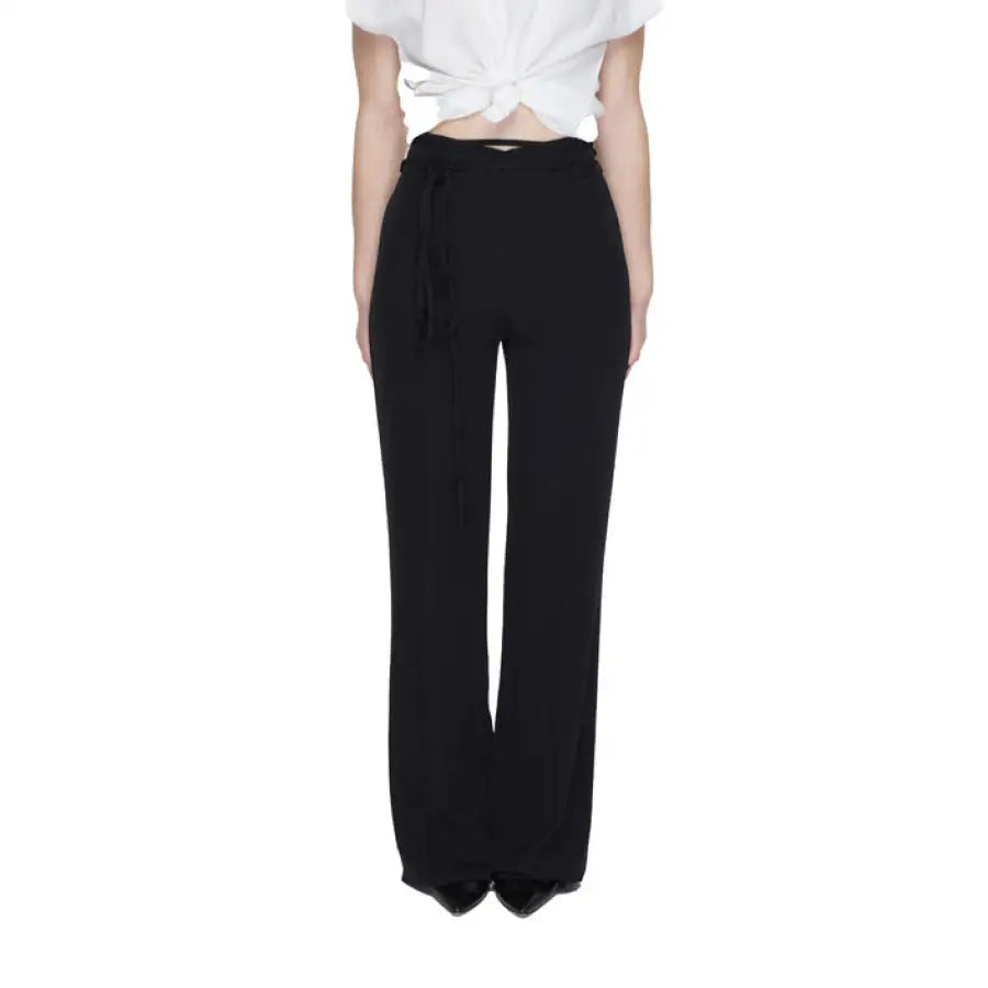 Sandro Ferrone black trousers for women, urban style clothing