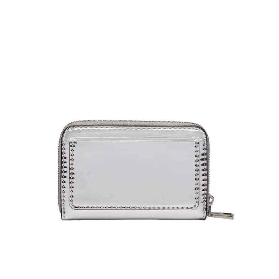 
                      
                        Calvin Klein Jeans women wallet in silver showcased for style and utility
                      
                    