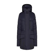 Peuterey men blue hooded polyamide puffer jacket with front zipper closure and two large patch pockets