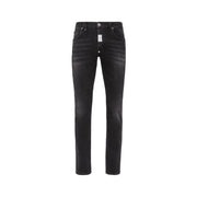 Philipp Plein black stretch cotton slim fit jeans for women with subtle fading details