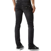 Dunkelgraue Herren-Skinny-Jeans mit Markenlogo an der Gesäßtasche von Philipp Plein für Damen