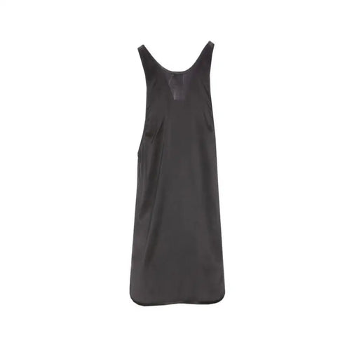 Pinko black silk sleeveless tank top with minimalist sheen