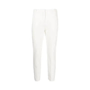 Pinko white tailored trousers for women with a clean straight-leg cut and subtle front creasing fall winter collection