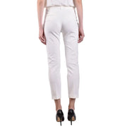 Pinko white tailored trousers for women with a clean straight-leg cut and cropped hem fall winter collection