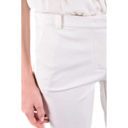 Pinko white tailored high waisted trousers with subtle pleats at the waistband for women fall winter collection