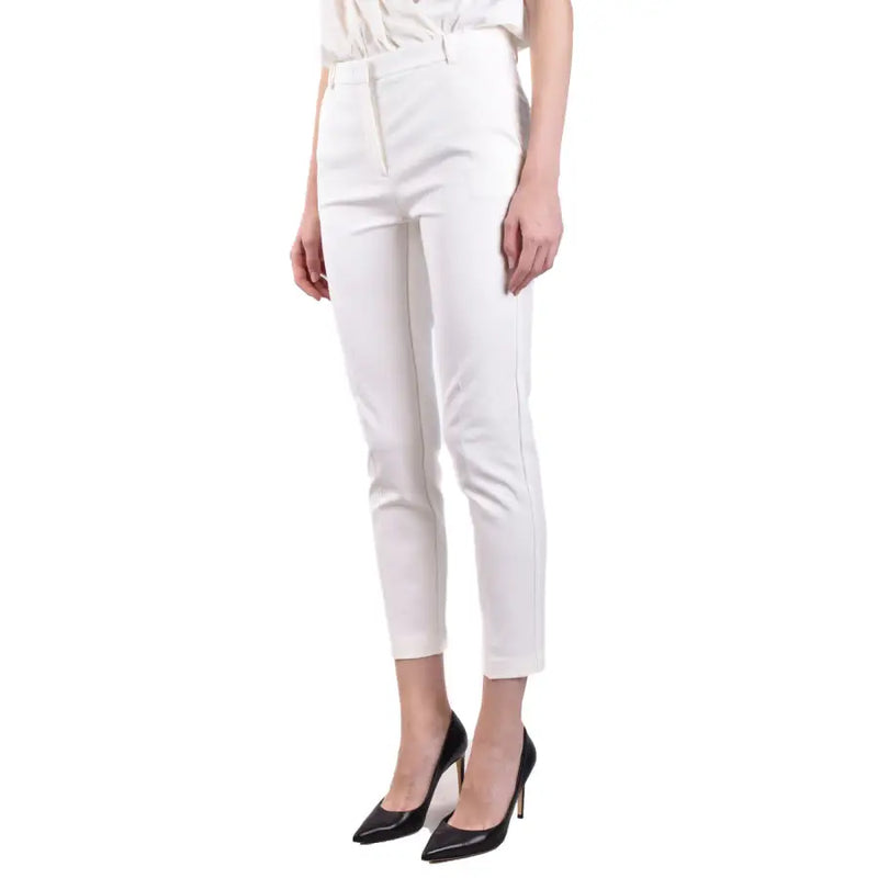 Pinko white tailored trousers for women with a sleek straight-leg cut and clean stitching fall winter collection