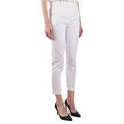 Pinko white tailored trousers for women with sleek straight-leg cut and cropped hem fall winter collection