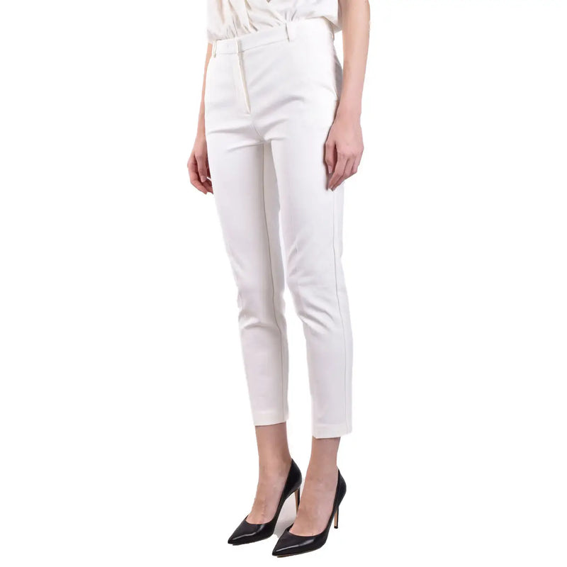 Pinko white tailored trousers for women with a sleek straight-leg cut and clean stitching fall winter collection